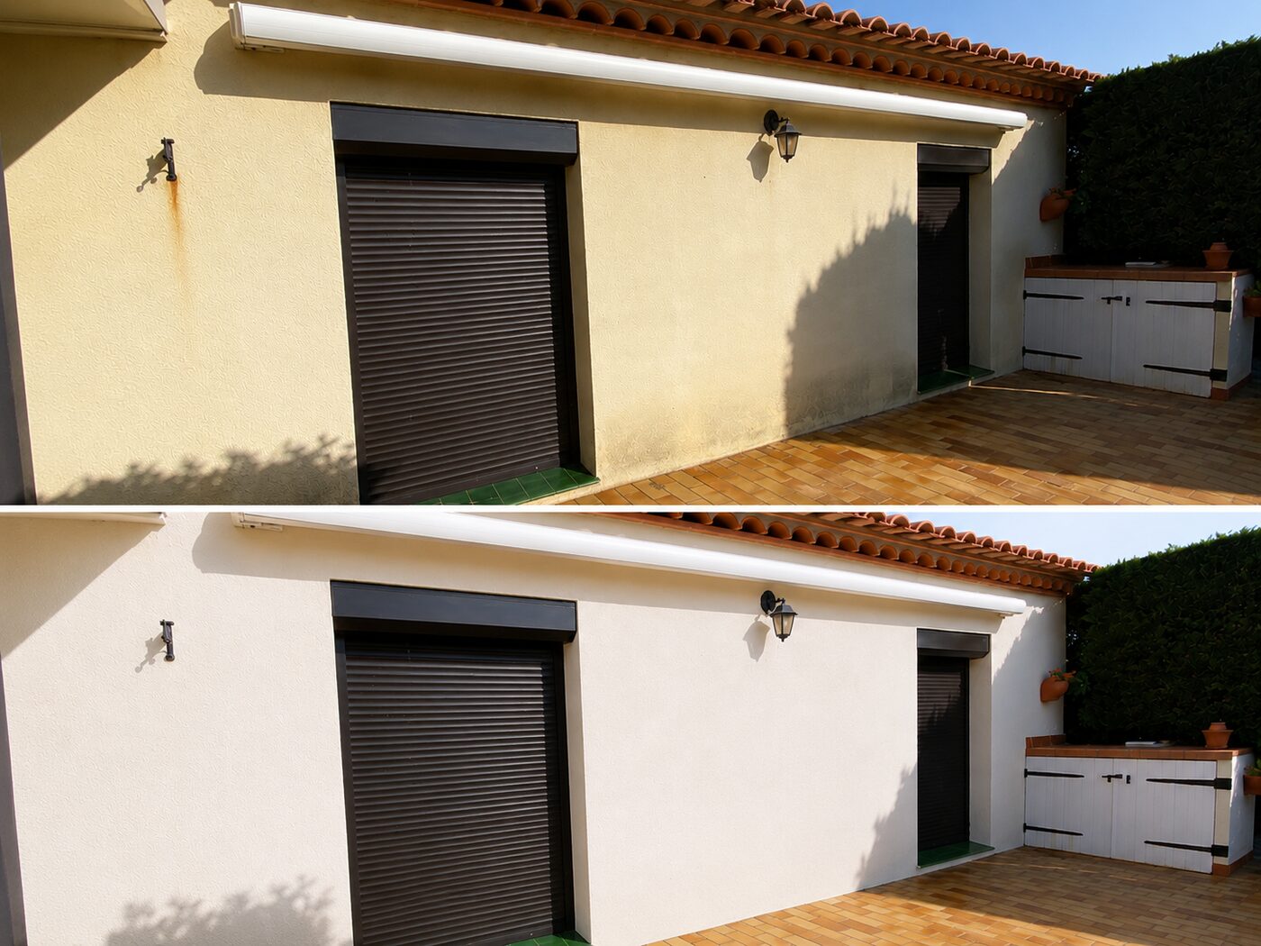 Façade rénovée et repeinte par WB Toit Concept à Perpignan